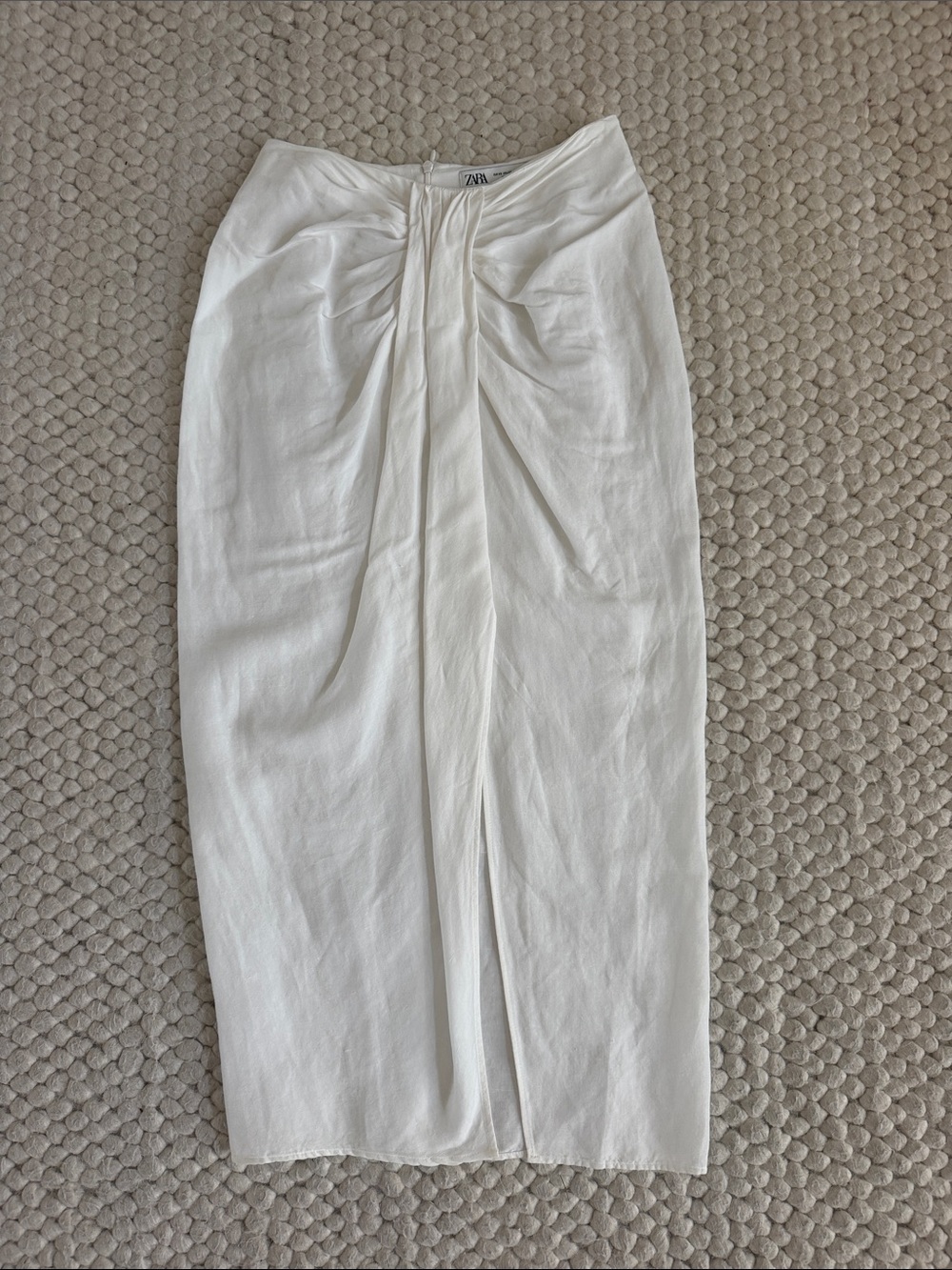 Zara linen blend midi skirt